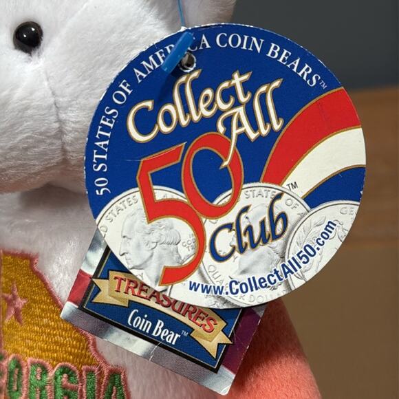 Limited Treasures 1999 quarter on right foot 4th state embroidered coin bear NWT - Picture 9 of 12